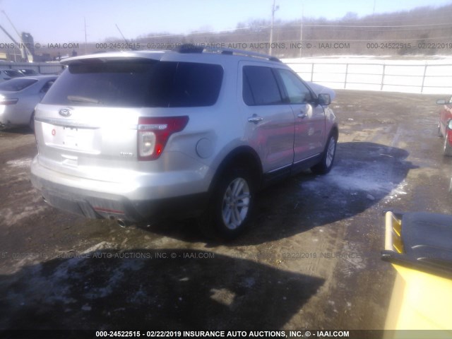 1FMHK8D87CGA99855 - 2012 FORD EXPLORER XLT SILVER photo 4