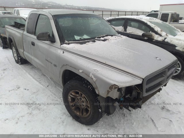 1B7GL12X32S538852 - 2002 DODGE DAKOTA SXT SILVER photo 1