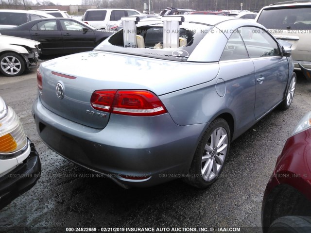 WVWBW8AH8EV001207 - 2014 VOLKSWAGEN EOS KOMFORT/SPORT BLUE photo 4