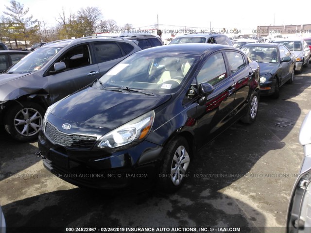 KNADM4A34C6045348 - 2012 KIA RIO LX BLACK photo 2