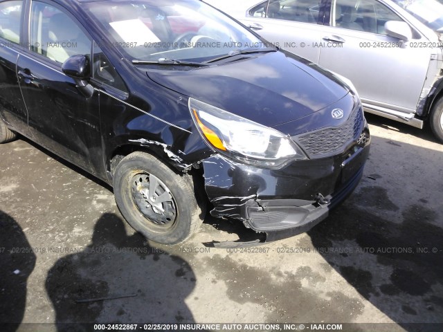 KNADM4A34C6045348 - 2012 KIA RIO LX BLACK photo 6