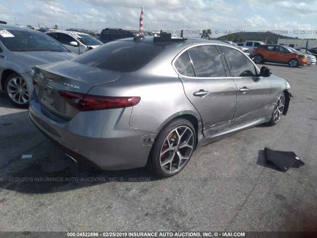 ZARFAMBN4K7598312 - 2019 ALFA ROMEO GIULIA GRAY photo 4