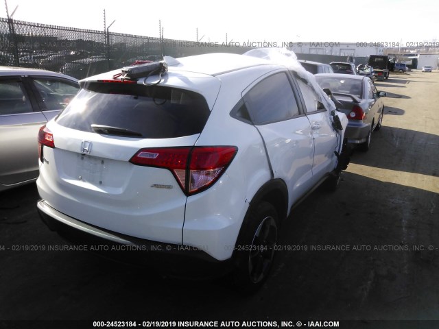 3CZRU6H50JM700138 - 2018 HONDA HR-V EX WHITE photo 4