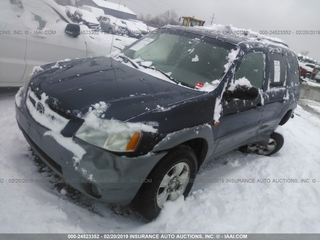 4F2YU091X2KM38373 - 2002 MAZDA TRIBUTE LX/ES BLUE photo 2