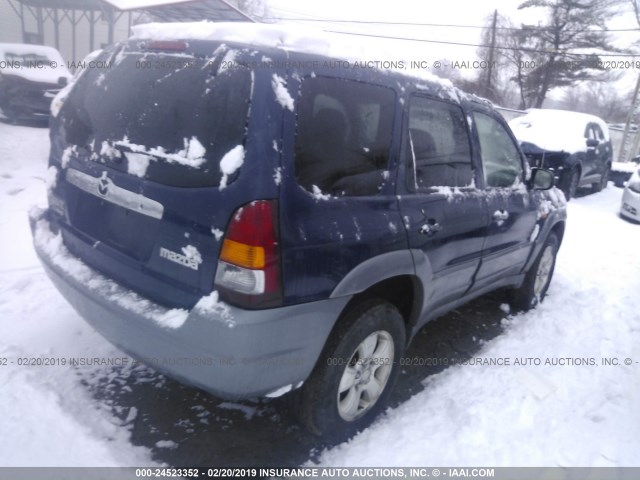 4F2YU091X2KM38373 - 2002 MAZDA TRIBUTE LX/ES BLUE photo 4