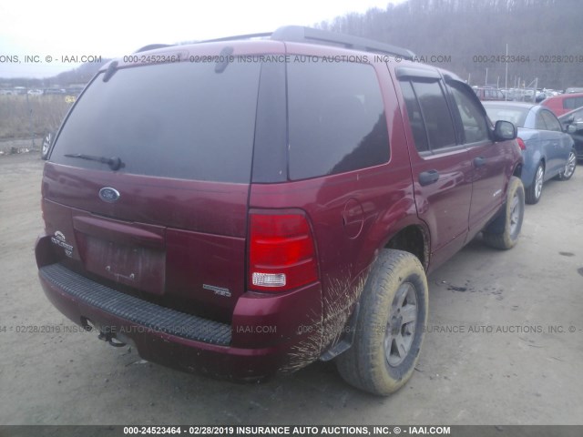 1FMZU73K35UC01842 - 2005 FORD EXPLORER XLT/XLT SPORT/NBX MAROON photo 4