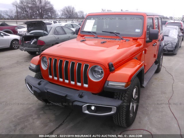 1C4HJXEN3JW221331 - 2018 JEEP WRANGLER UNLIMITE SAHARA ORANGE photo 2