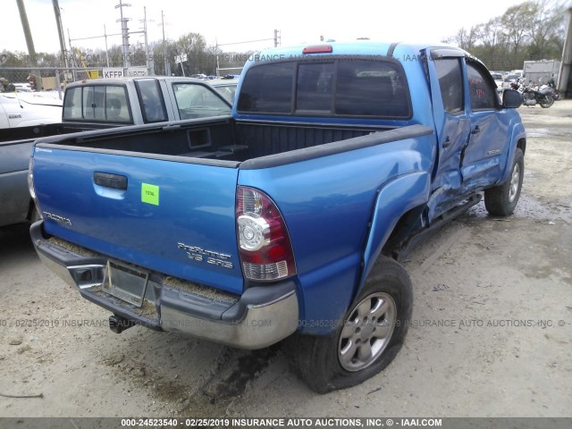 3TMJU62N49M083656 - 2009 TOYOTA TACOMA DOUBLE CAB PRERUNNER BLUE photo 4