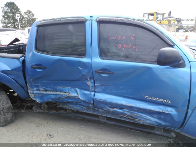 3TMJU62N49M083656 - 2009 TOYOTA TACOMA DOUBLE CAB PRERUNNER BLUE photo 6