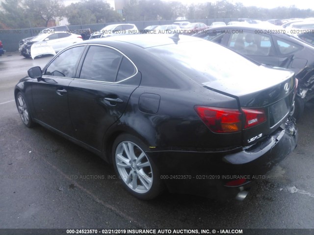 JTHBK262375030774 - 2007 LEXUS IS 250 BLACK photo 3