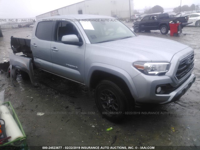 5TFAZ5CN2JX055007 - 2018 TOYOTA TACOMA DBL CAB/SR5/TRD SPORT/OR SILVER photo 1