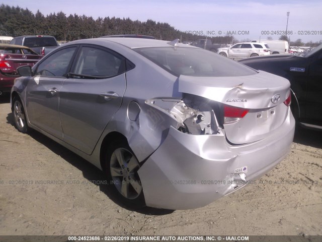 KMHDH4AE1CU260315 - 2012 HYUNDAI ELANTRA GLS/LIMITED SILVER photo 3