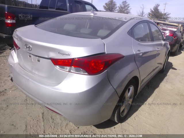 KMHDH4AE1CU260315 - 2012 HYUNDAI ELANTRA GLS/LIMITED SILVER photo 4