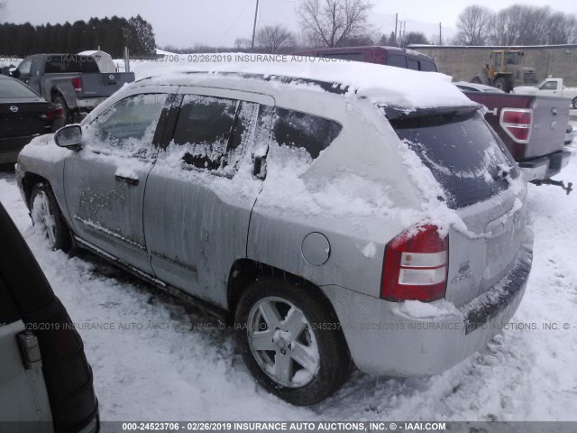 1J8FF47W88D731346 - 2008 JEEP COMPASS SPORT SILVER photo 3