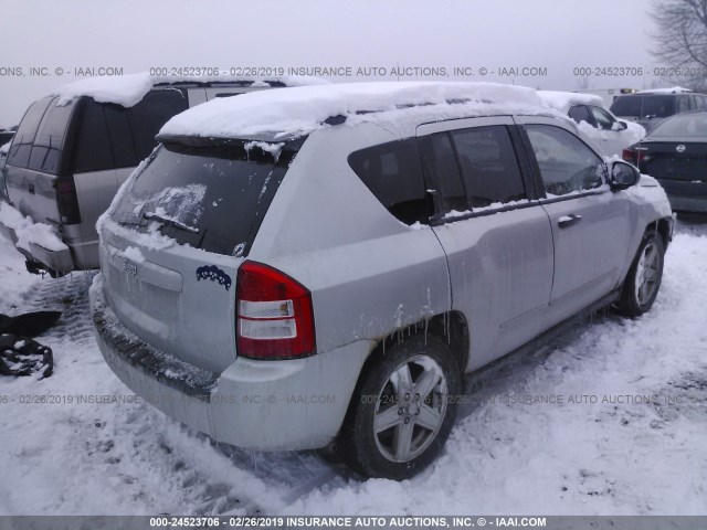 1J8FF47W88D731346 - 2008 JEEP COMPASS SPORT SILVER photo 4