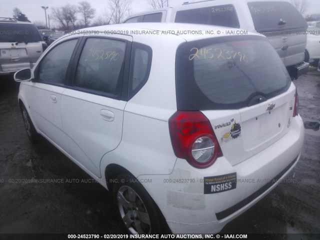KL1TD66E49B601427 - 2009 CHEVROLET AVEO LS/LT თეთრი ფოტო 3