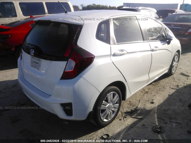 JHMGK5H50HS014145 - 2017 HONDA FIT LX WHITE photo 4