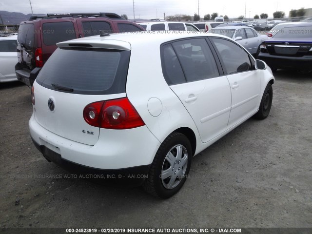 WVWDR71K97W179534 - 2007 VOLKSWAGEN RABBIT WHITE photo 4