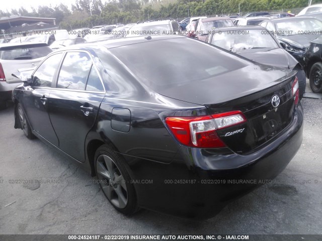 4T1BF1FK2CU191497 - 2012 TOYOTA CAMRY SE/LE/XLE 黑色 照片 3