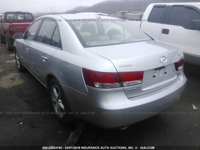 5NPEU46F48H351859 - 2008 HYUNDAI SONATA SE/LIMITED SILVER photo 3