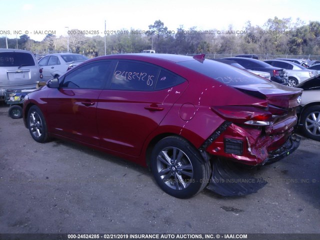 5NPD84LF1HH009970 - 2017 HYUNDAI ELANTRA SE/VALUE/LIMITED RED photo 3