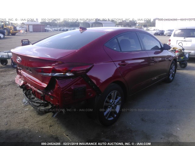 5NPD84LF1HH009970 - 2017 HYUNDAI ELANTRA SE/VALUE/LIMITED RED photo 4