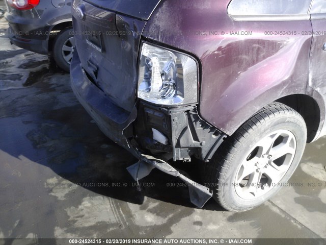 2FMDK3JC0BBA88695 - 2011 FORD EDGE SEL BURGUNDY photo 6