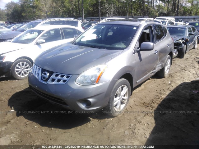 JN8AS5MV5CW710860 - 2012 NISSAN ROGUE S/SV GRAY photo 2