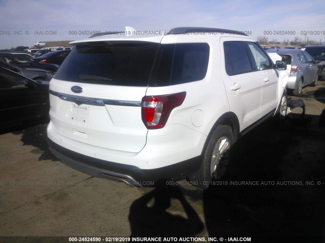 1FM5K7D8XHGD91018 - 2017 FORD EXPLORER XLT WHITE photo 4