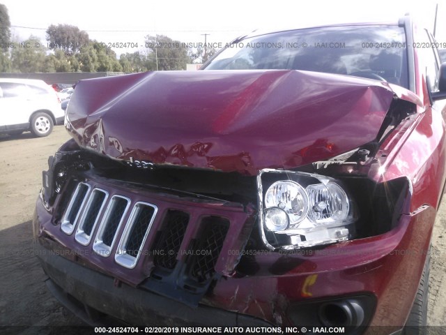 1C4NJCBA4GD742656 - 2016 JEEP COMPASS SPORT RED photo 6