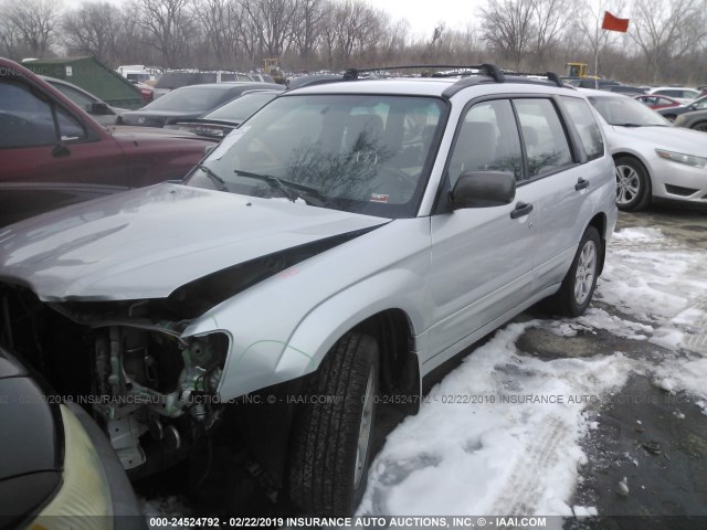 JF1SG65605H740523 - 2005 SUBARU FORESTER 2.5XS SILVER photo 2