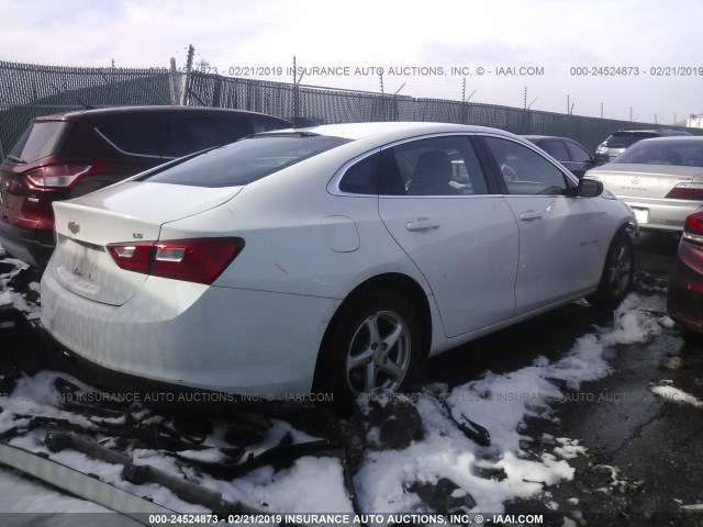 1G1ZB5ST1GF229258 - 2016 CHEVROLET MALIBU LS WHITE photo 4