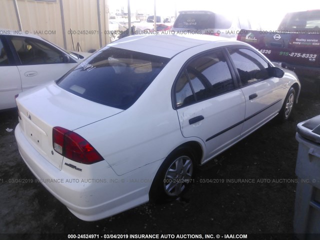 2HGES16415H559187 - 2005 HONDA CIVIC DX WHITE photo 4