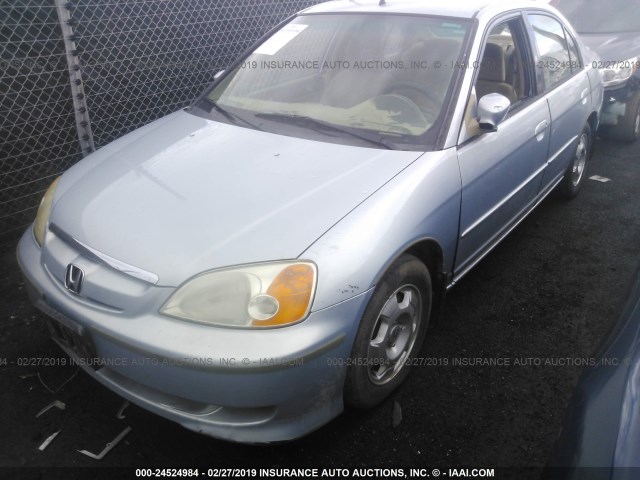 JHMES96653S022860 - 2003 HONDA CIVIC HYBRID Light Blue photo 2