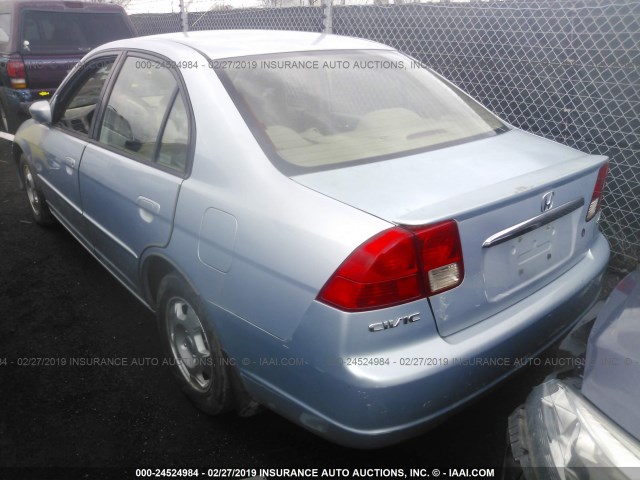 JHMES96653S022860 - 2003 HONDA CIVIC HYBRID Light Blue photo 3