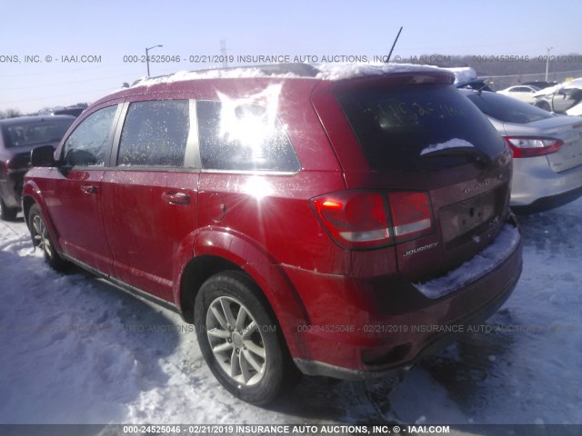 3C4PDCBG0DT565291 - 2013 DODGE JOURNEY SXT RED photo 3