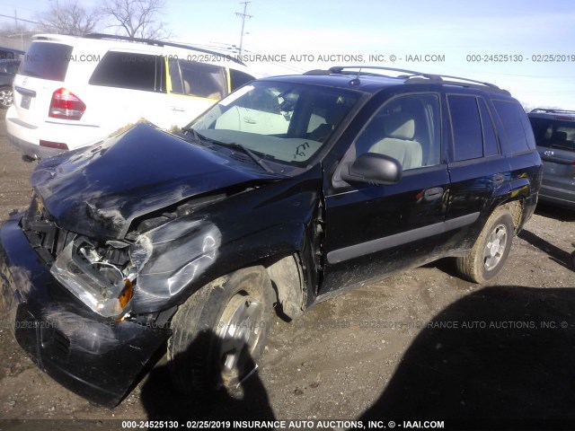 1GNDS13S952118873 - 2005 CHEVROLET TRAILBLAZER LS/LT BLACK photo 2