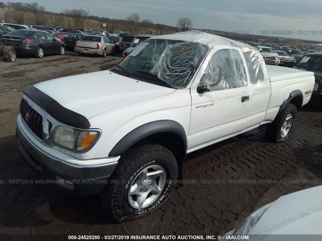 5TEWN72N14Z413502 - 2004 TOYOTA TACOMA XTRACAB WHITE photo 2