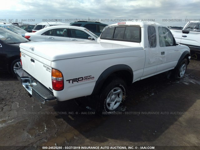 5TEWN72N14Z413502 - 2004 TOYOTA TACOMA XTRACAB WHITE photo 4