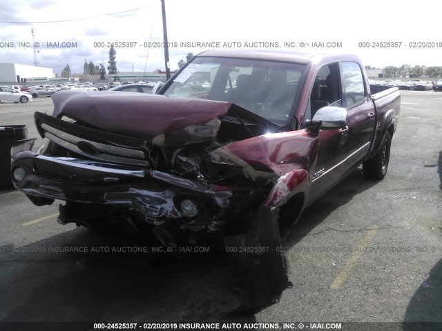 5TBET34166S520106 - 2006 TOYOTA TUNDRA DOUBLE CAB SR5 MAROON photo 2