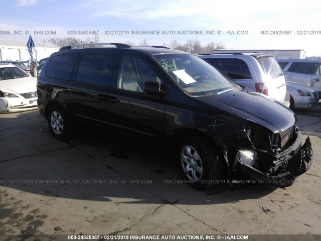 KNDMG4C32A6358127 - 2010 KIA SEDONA LX BLACK photo 1