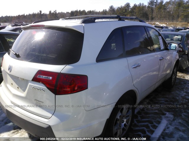 2HNYD28498H557159 - 2008 ACURA MDX TECHNOLOGY WHITE photo 4