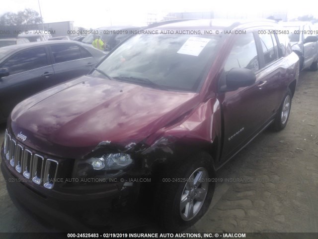 1C4NJCBAXED507658 - 2014 JEEP COMPASS SPORT MAROON photo 2