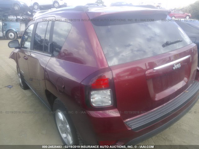 1C4NJCBAXED507658 - 2014 JEEP COMPASS SPORT MAROON photo 3