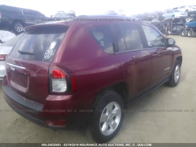 1C4NJCBAXED507658 - 2014 JEEP COMPASS SPORT MAROON photo 4