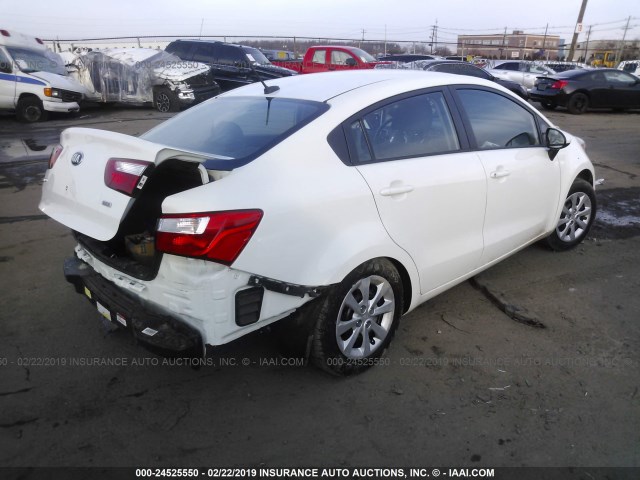 KNADM4A30H6050618 - 2017 KIA RIO LX WHITE photo 4