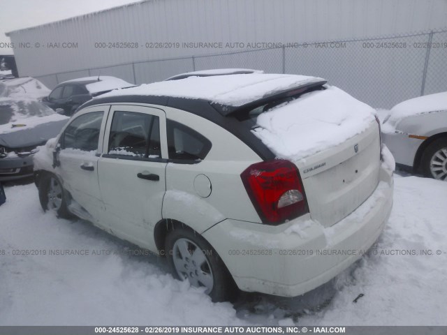 1B3HB28B07D381769 - 2007 DODGE CALIBER WHITE photo 3