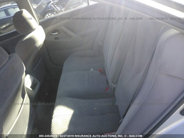 4T1BE46K18U257808 - 2008 TOYOTA CAMRY CE/LE/XLE/SE SILVER photo 8