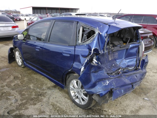 JHMGE8H46AC024212 - 2010 HONDA FIT SPORT BLUE photo 3