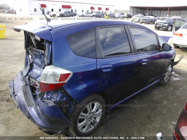 JHMGE8H46AC024212 - 2010 HONDA FIT SPORT BLUE photo 4